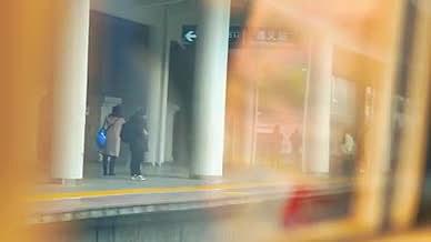 4k实拍缓缓驶出的高铁车窗外风光意境视频的预览图